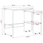 vidaXL Stôl s úložným priestorom Dub artisan 100 x 50 x 75 cm – Obrázok 8