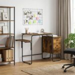 vidaXL Stôl s úložným priestorom Dymový dub 120 x 50 x 75 cm