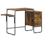 vidaXL Stôl s úložným priestorom Dymový dub 120 x 50 x 75 cm – Obrázok 2