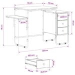 vidaXL Stôl s úložným priestorom Dymový dub 120 x 50 x 75 cm – Obrázok 9