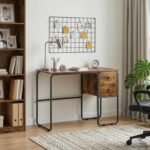 vidaXL Stôl s úložným priestorom Dymový dub 100 x 50 x 75 cm