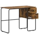 vidaXL Stôl s úložným priestorom Dymový dub 100 x 50 x 75 cm – Obrázok 3