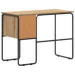 vidaXL Stôl s úložným priestorom Dub artisan 100 x 50 x 75 cm – Obrázok 6