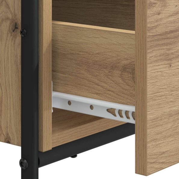 vidaXL Stôl s úložným priestorom Dub artisan 100 x 50 x 75 cm – Obrázok 7
