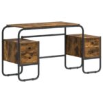 vidaXL Stôl s úložným priestorom Dymový dub 145 x 50 x 75 cm – Obrázok 2