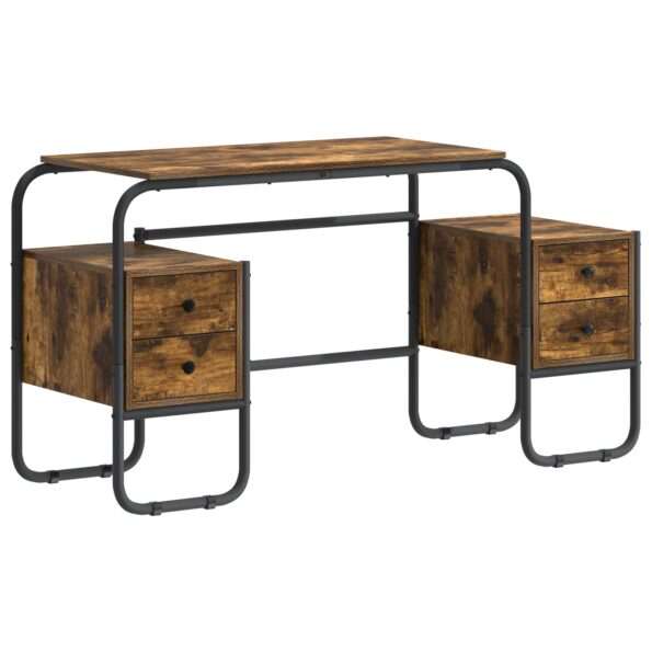vidaXL Stôl s úložným priestorom Dymový dub 145 x 50 x 75 cm – Obrázok 2