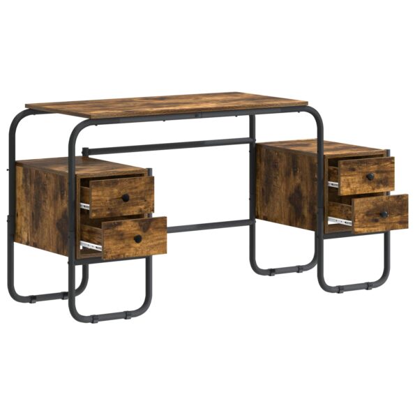 vidaXL Stôl s úložným priestorom Dymový dub 145 x 50 x 75 cm – Obrázok 3