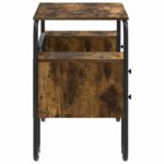 vidaXL Stôl s úložným priestorom Dymový dub 145 x 50 x 75 cm – Obrázok 5