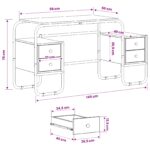 vidaXL Stôl s úložným priestorom Dymový dub 145 x 50 x 75 cm – Obrázok 9
