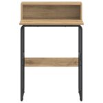 vidaXL Stôl s úložným priestorom Dub artisan 60 x 50 x 91 cm – Obrázok 3