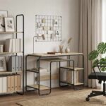 vidaXL Stôl s úložným priestorom Dub sonoma 113,5 x 52 x 75,5 cm