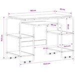 vidaXL Stôl s úložným priestorom Dub sonoma 113,5 x 52 x 75,5 cm – Obrázok 7