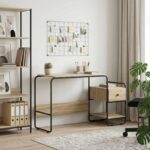 vidaXL Stôl s úložným priestorom Dub sonoma 131.5 x 50 x 75.5 cm