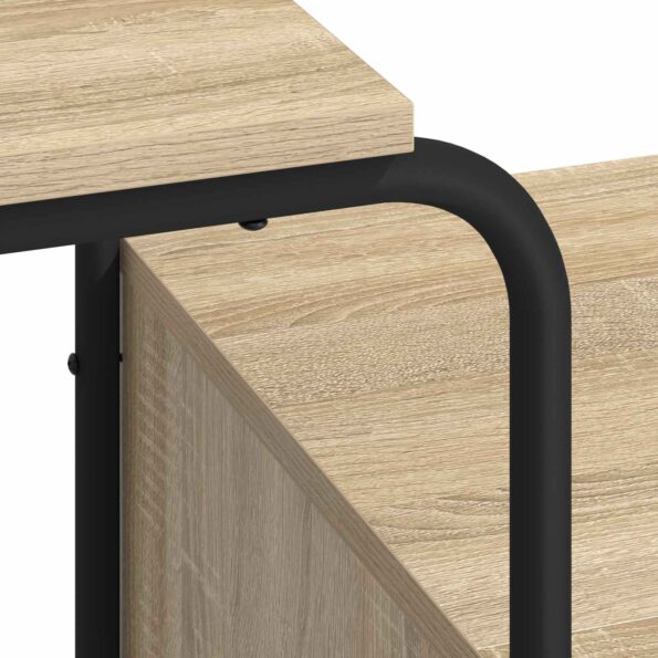vidaXL Stôl s úložným priestorom Dub sonoma 131.5 x 50 x 75.5 cm – Obrázok 7