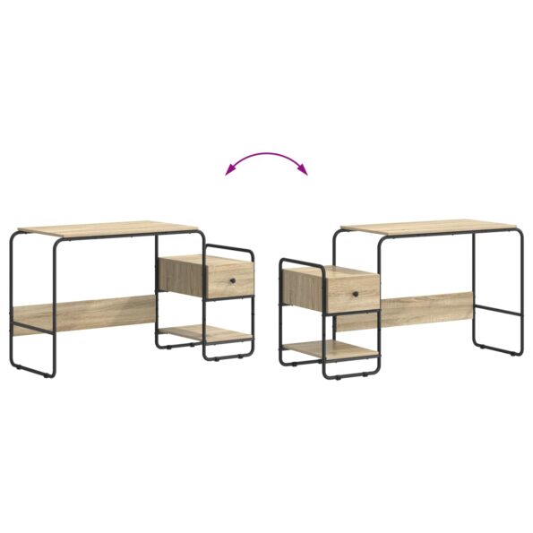 vidaXL Stôl s úložným priestorom Dub sonoma 131.5 x 50 x 75.5 cm – Obrázok 9
