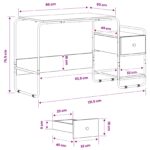 vidaXL Stôl s úložným priestorom Dymový dub 131.5 x 50 x 75.5 cm – Obrázok 10