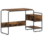 vidaXL Stôl s úložným priestorom Dymový dub 131.5 x 50 x 75.5 cm – Obrázok 2