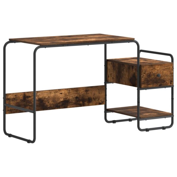 vidaXL Stôl s úložným priestorom Dymový dub 131.5 x 50 x 75.5 cm – Obrázok 2
