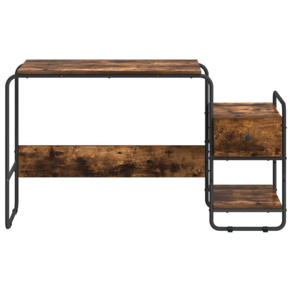 vidaXL Stôl s úložným priestorom Dymový dub 131.5 x 50 x 75.5 cm – Obrázok 4
