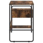 vidaXL Stôl s úložným priestorom Dymový dub 131.5 x 50 x 75.5 cm – Obrázok 5