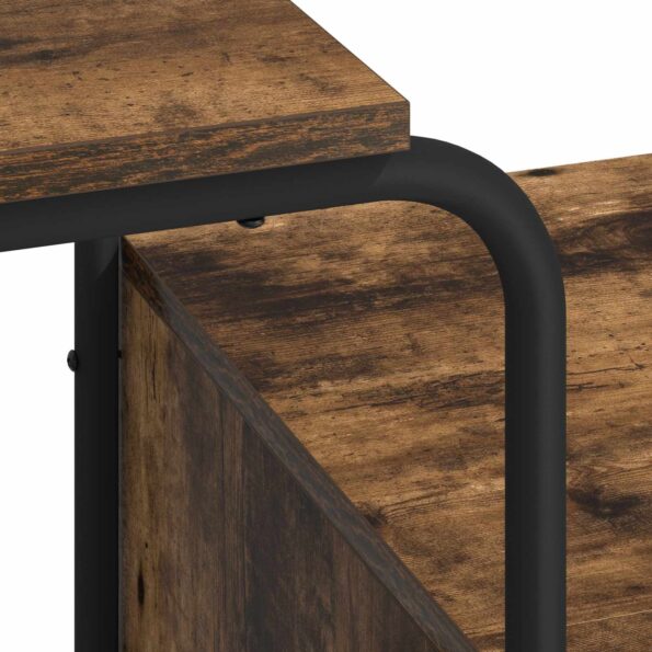 vidaXL Stôl s úložným priestorom Dymový dub 131.5 x 50 x 75.5 cm – Obrázok 7