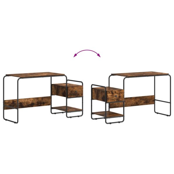 vidaXL Stôl s úložným priestorom Dymový dub 131.5 x 50 x 75.5 cm – Obrázok 9