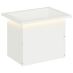 vidaXL Záhradný kvetináč s LED Biela 30 x 40 x 30 cm Oceľ – Obrázok 2
