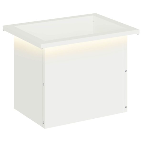 vidaXL Záhradný kvetináč s LED Biela 30 x 40 x 30 cm Oceľ – Obrázok 2