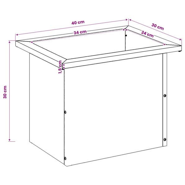 vidaXL Záhradný kvetináč s LED 2 ks Biela 30 x 40 x 30 cm Oceľ – Obrázok 12