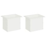 vidaXL Záhradný kvetináč s LED 2 ks Biela 30 x 40 x 30 cm Oceľ – Obrázok 4