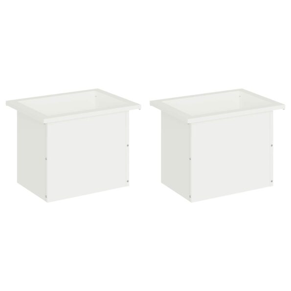 vidaXL Záhradný kvetináč s LED 2 ks Biela 30 x 40 x 30 cm Oceľ – Obrázok 4