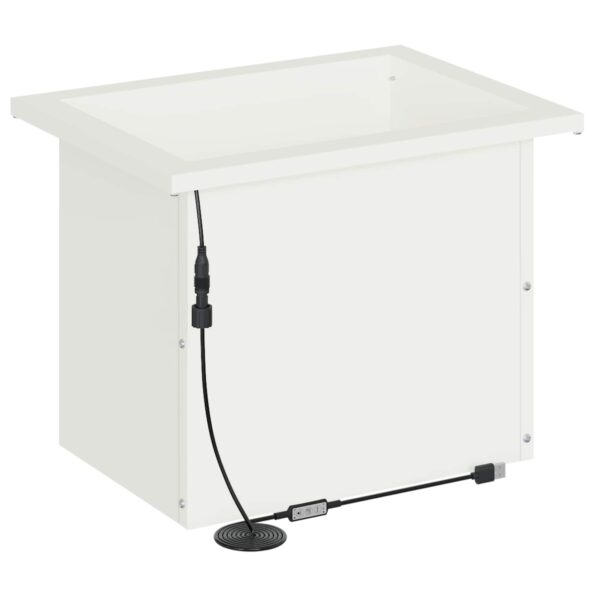 vidaXL Záhradný kvetináč s LED 2 ks Biela 30 x 40 x 30 cm Oceľ – Obrázok 6