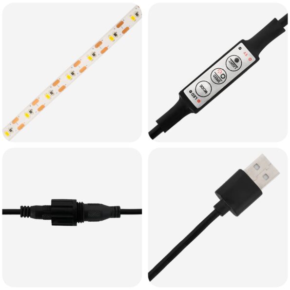 vidaXL Záhradný kvetináč s LED 2 ks Biela 30 x 40 x 30 cm Oceľ – Obrázok 9