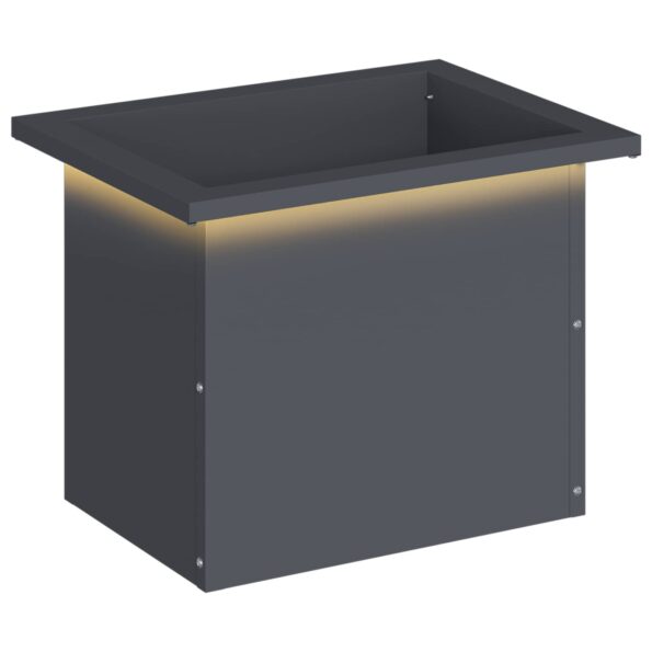 vidaXL Záhradný kvetináč s LED Antracit 30 x 40 x 30 cm Oceľ – Obrázok 2