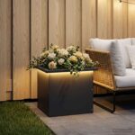 vidaXL Záhradný kvetináč s LED Antracit 30 x 40 x 30 cm Oceľ – Obrázok 3