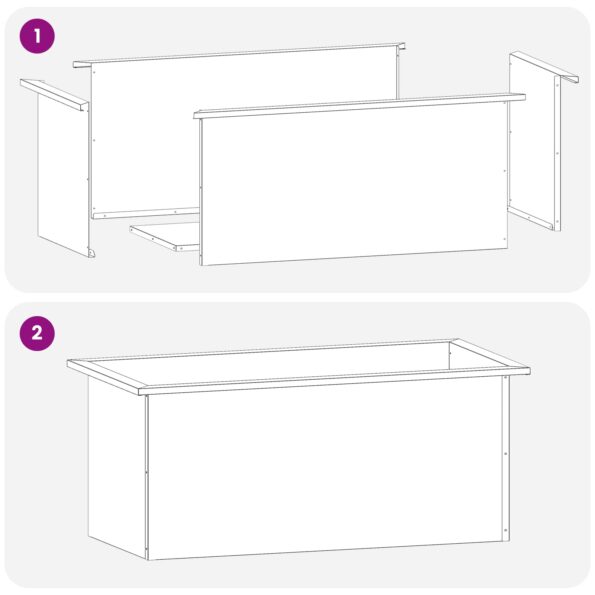vidaXL Záhradný kvetináč s LED Čierna 40 x 80 x 40 cm Oceľ – Obrázok 12