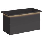 vidaXL Záhradný kvetináč s LED Čierna 40 x 80 x 40 cm Oceľ – Obrázok 2