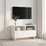 vidaXL TV stolík 60 x 34,5 x 40 cm Biela Kompozitné drevo