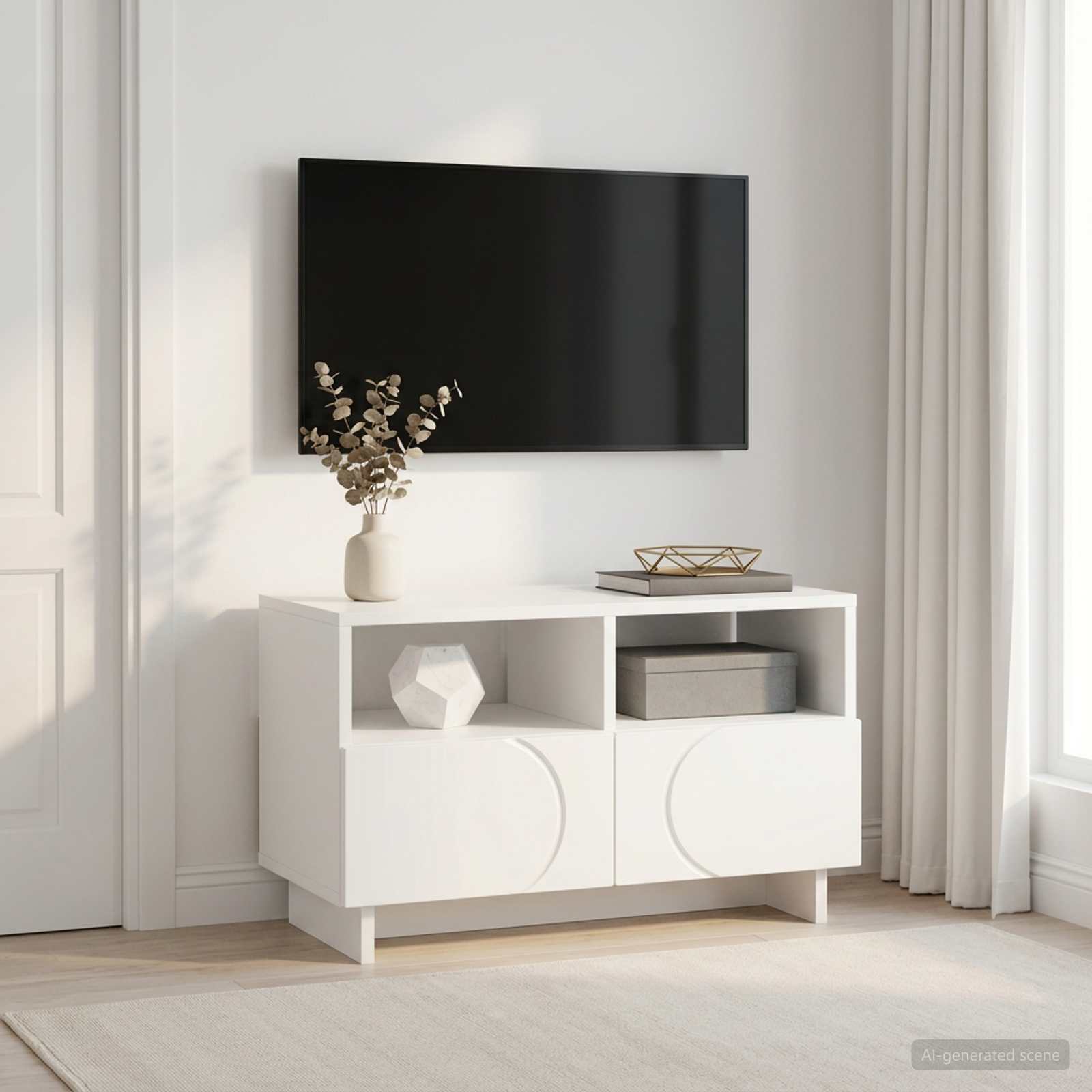 8011459_1.jpg vidaXL TV stolík 60 x 34,5 x 40 cm Biela Kompozitné drevo – Obrázok 1
