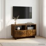 vidaXL TV stolík 60 x 34,5 x 40 cm Dymový dub Kompozitné drevo