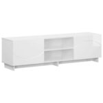 vidaXL TV stolík 140 x 34.5 x 40 cm Biela s vysokým leskom – Obrázok 2