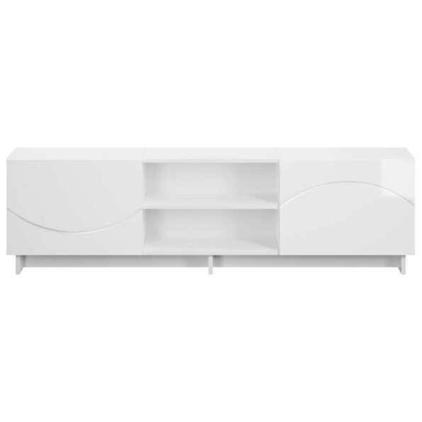 vidaXL TV stolík 140 x 34.5 x 40 cm Biela s vysokým leskom – Obrázok 4