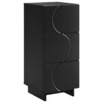 vidaXL Komoda Čierna 33.5 x 34.5 x 75 cm Kompozitné drevo – Obrázok 2