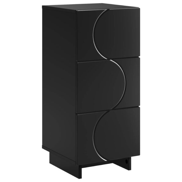 vidaXL Komoda Čierna 33.5 x 34.5 x 75 cm Kompozitné drevo – Obrázok 2