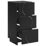 vidaXL Komoda Čierna 33.5 x 34.5 x 75 cm Kompozitné drevo – Obrázok 3