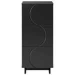 vidaXL Komoda Čierna 33.5 x 34.5 x 75 cm Kompozitné drevo – Obrázok 4