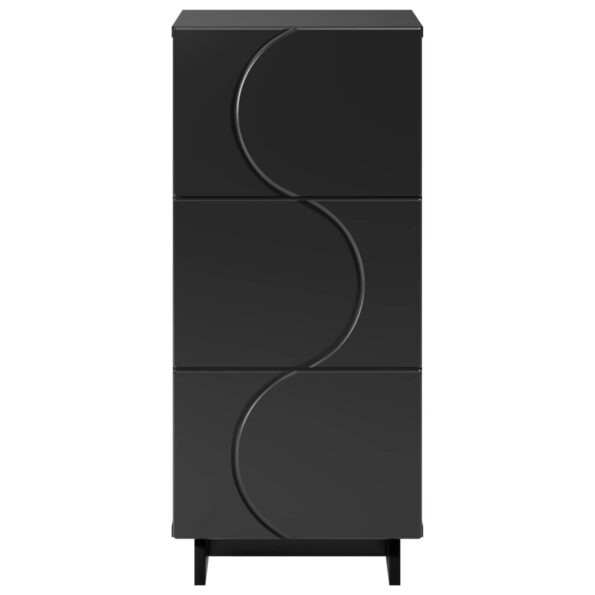 vidaXL Komoda Čierna 33.5 x 34.5 x 75 cm Kompozitné drevo – Obrázok 4