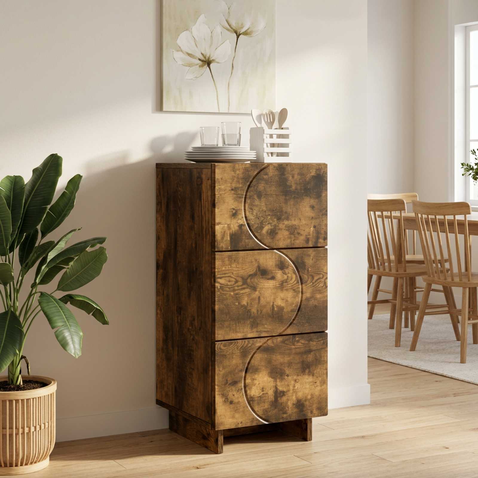 8011518_1.jpg vidaXL Komoda Dymový dub 33.5 x 34.5 x 75 cm Kompozitné drevo – Obrázok 1