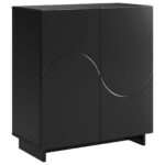 vidaXL Komoda Čierna 67 x 34,5 x 75 cm Spracované drevo – Obrázok 2