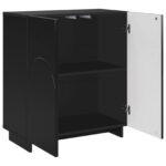 vidaXL Komoda Čierna 67 x 34,5 x 75 cm Spracované drevo – Obrázok 3